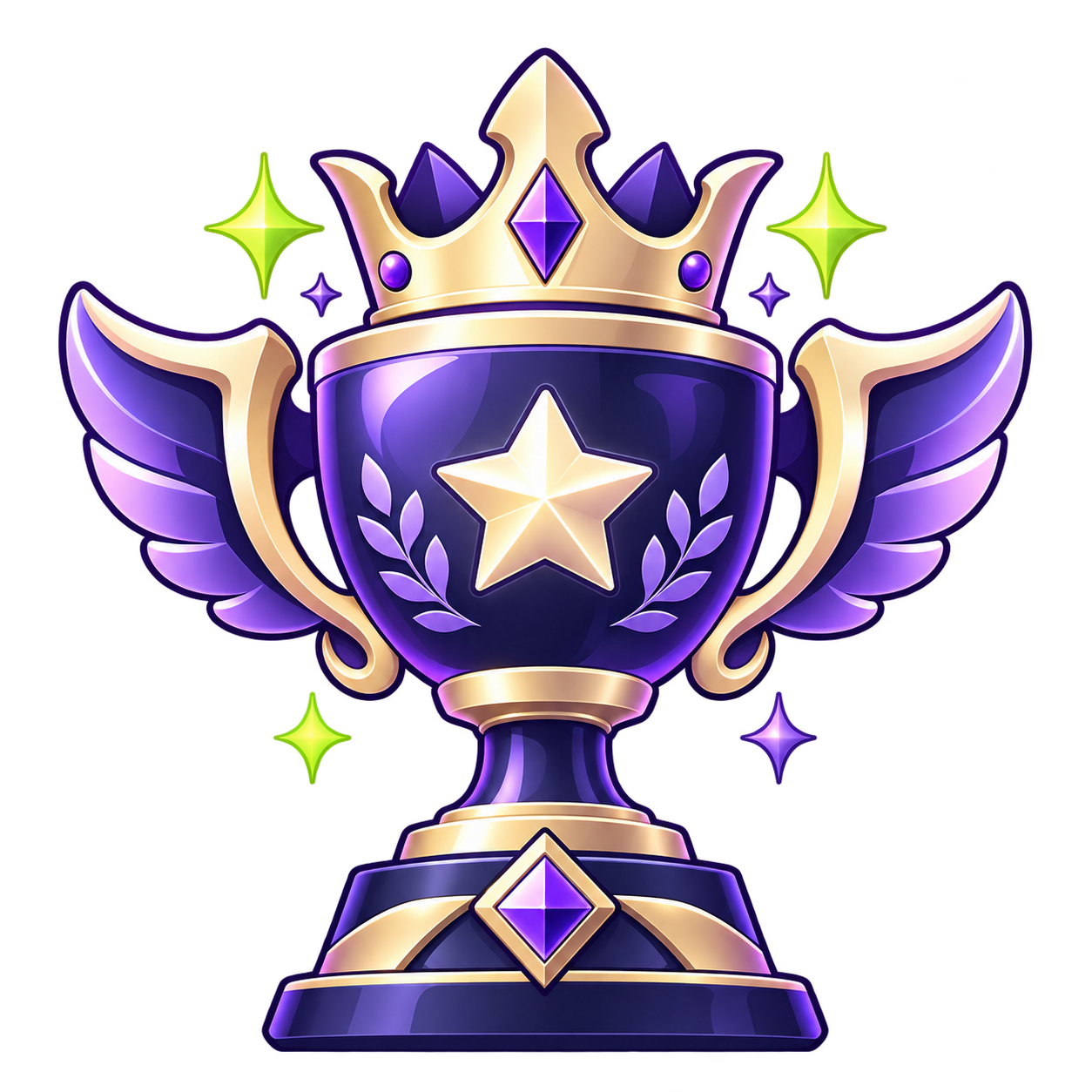 Purple and gold crowned bonus trophy